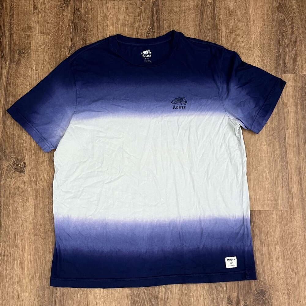 Roots Blue Ombre Dyed T-Shirt Sz XL